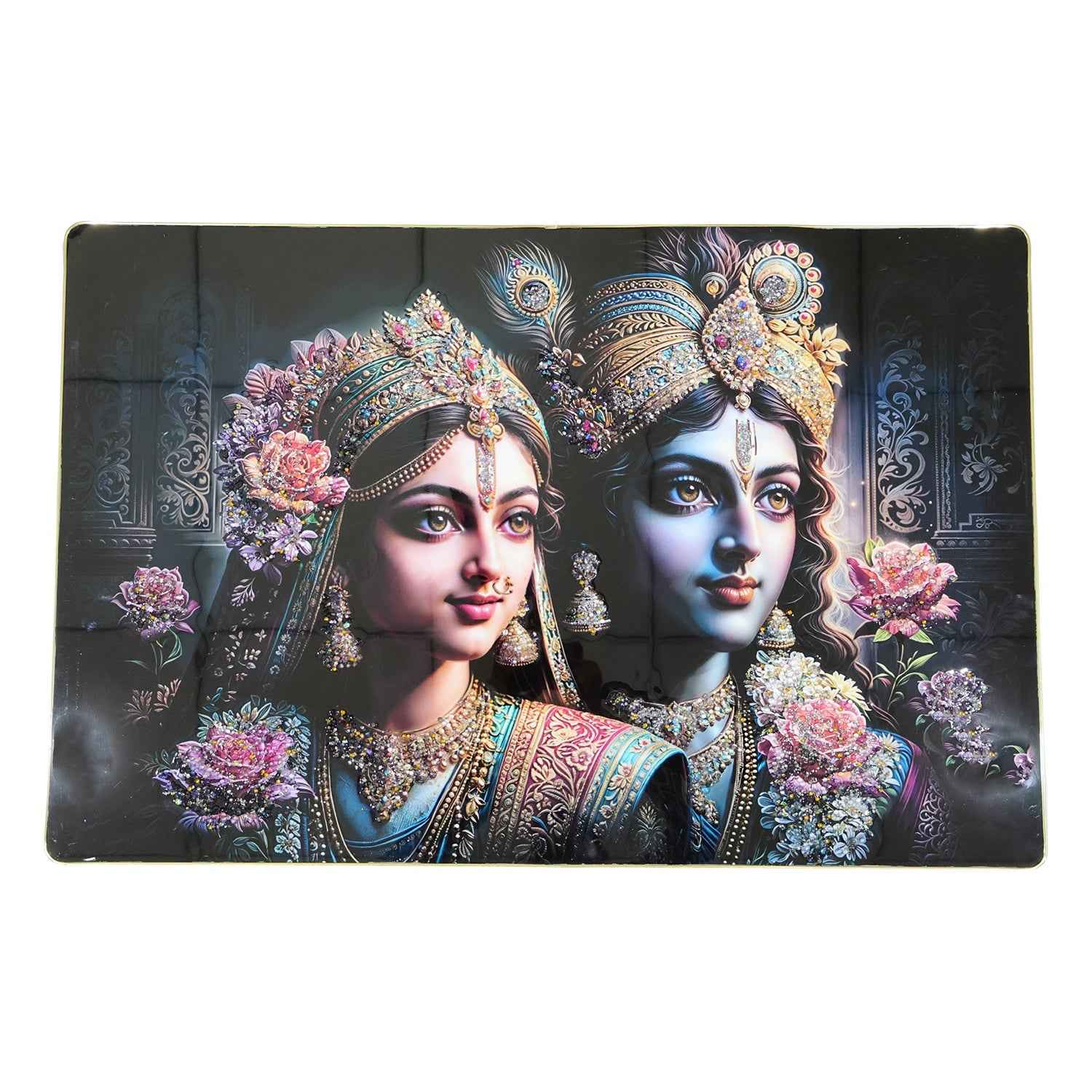 Radha Krishna Wall Frame – Elegant Spiritual Home Decor
