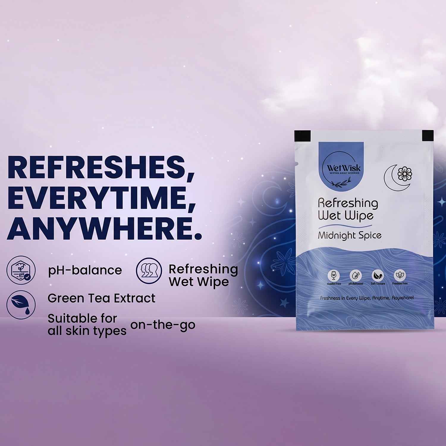 Wet Wipes Ð Gentle Cleansing for Face, Body & Hands (1 Pc)
