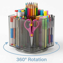 Desk Organizer Ð 360¡ Rotating Acrylic Pen Stand for Workspace