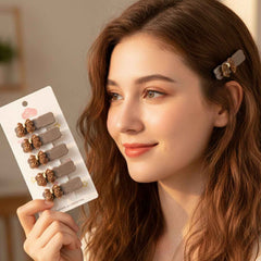 Elegant Bow Hair Clip Set – Stylish Daily Wear Accessories (5 Pc)