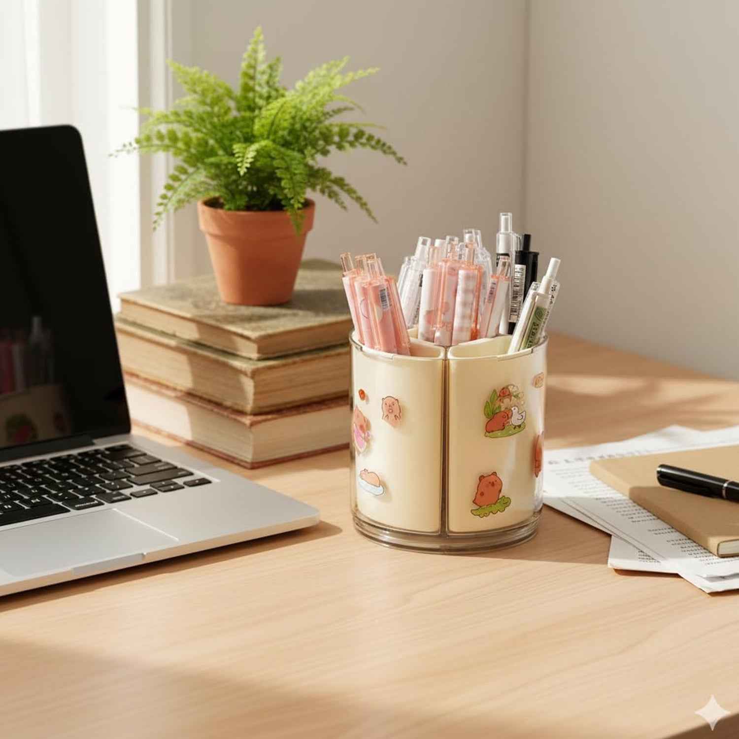 Rotating Desk Organizer Ð 5 Compartments with 360¡ Spin for Office & Home