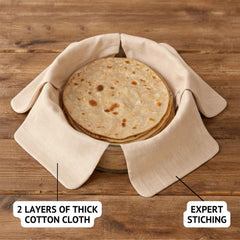 Pure Cotton Roti Mate Cloth – Soft, Foldable Chapati Cover 51×51 cm