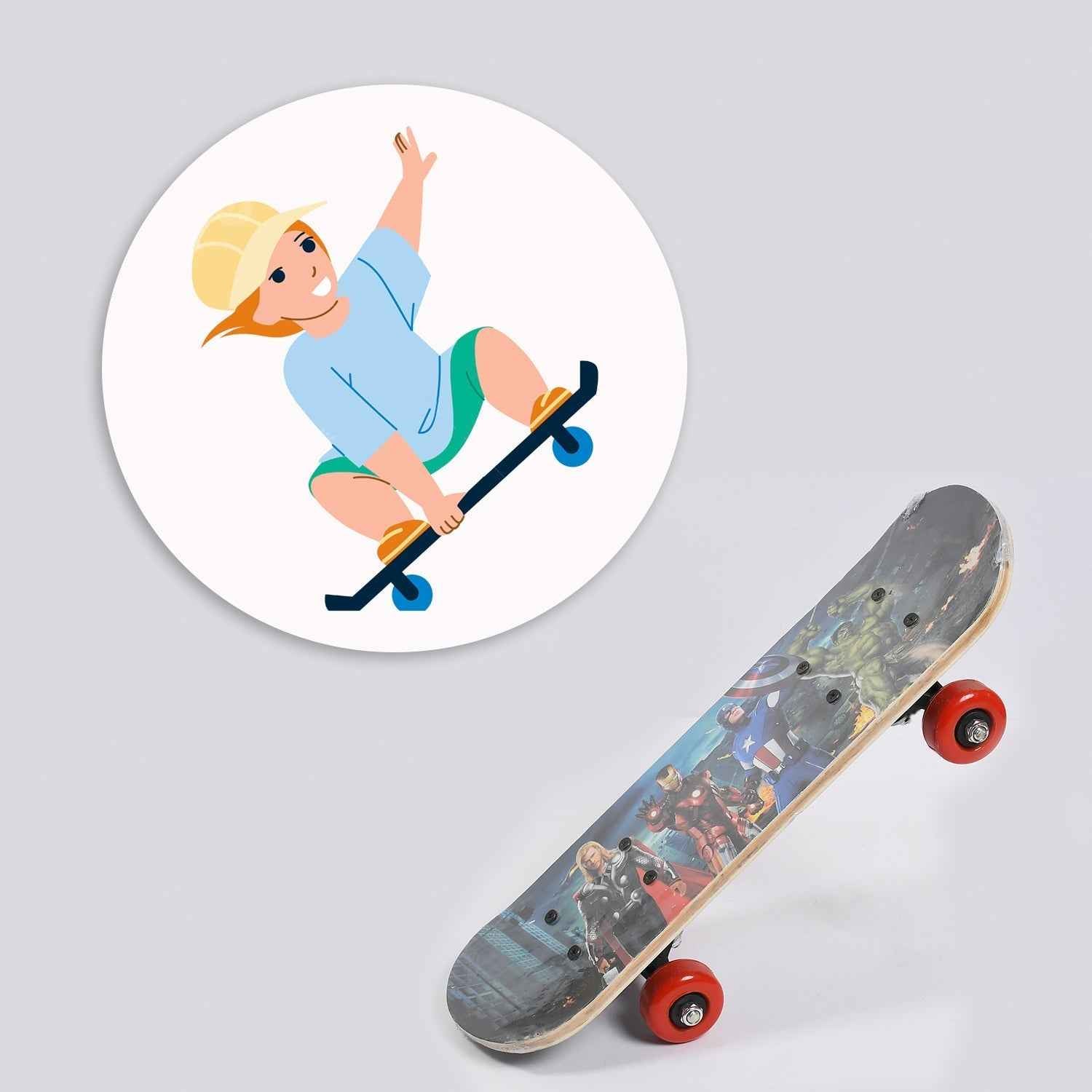 Konex wood skateboard, perfect for beginners, ready for action.