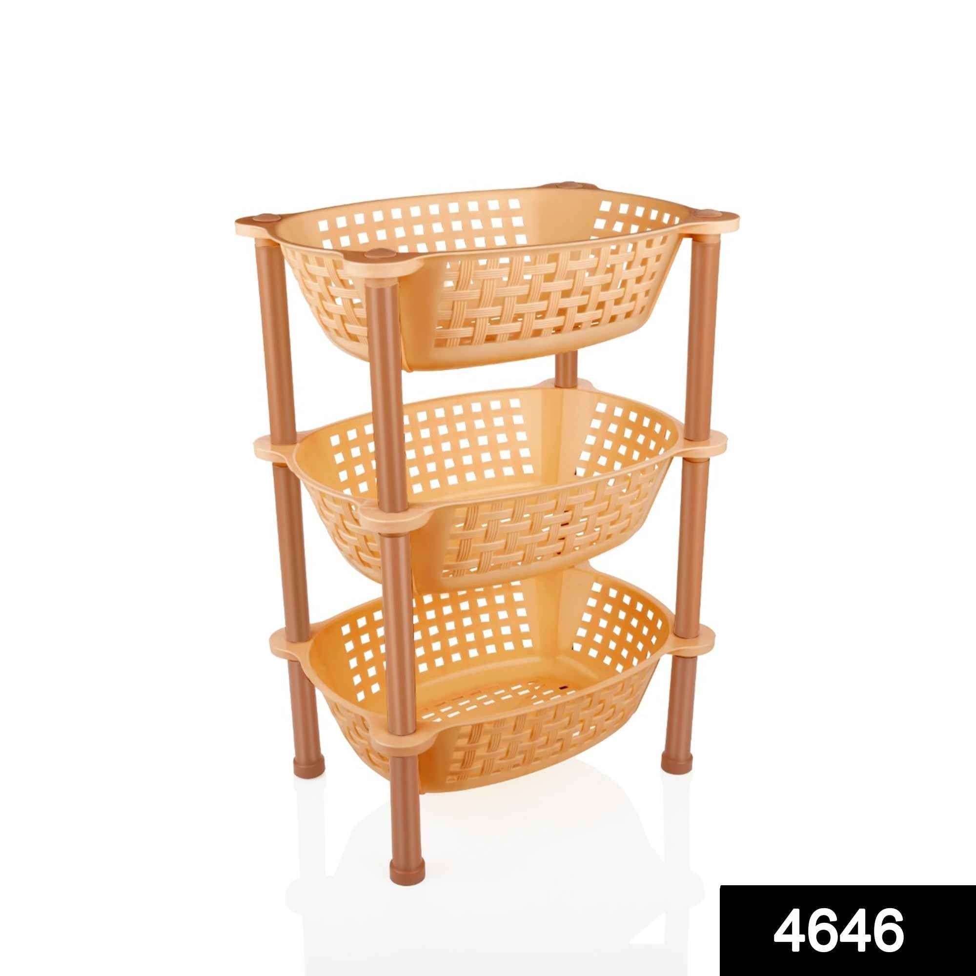Plastic Storage Rack – 3-Tier Multipurpose Organizer | Organivo