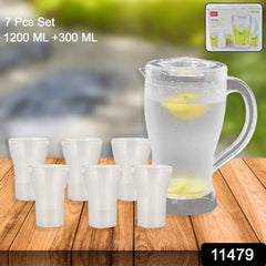 Lemon Jug Set – 1200ML Unbreakable Jug with 6 Glasses