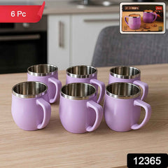 Double Wall Stainless Steel Mug Set – Insulated 6-Pc 200ml
