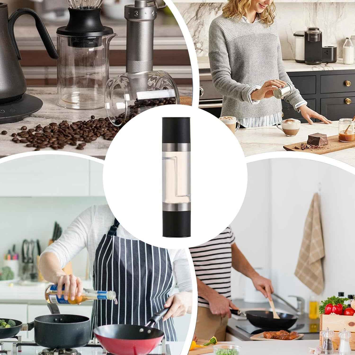 Salt and Pepper Grinder – 2-in-1 Stainless Steel Manual Spice Mill