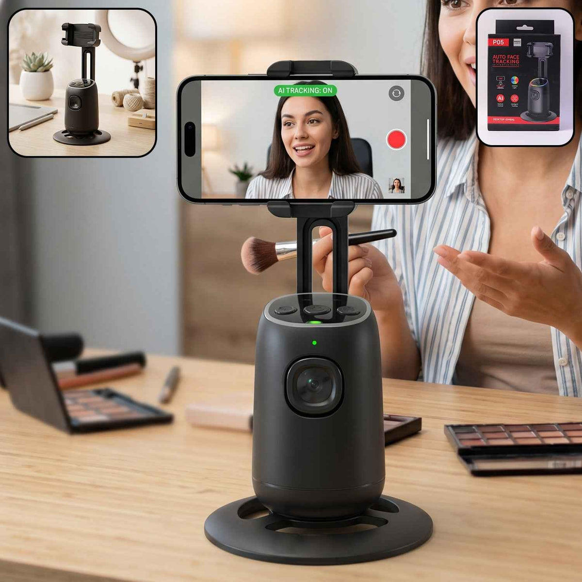 AI Face Tracking Mobile Holder Ð Hands-Free 360¡ Video Streaming