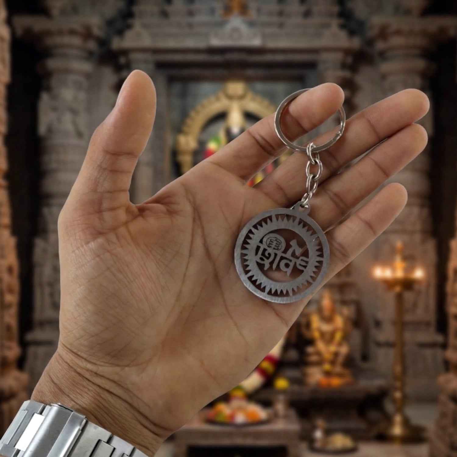 Shiv Keychain – Durable Metal Religious Accessory for Daily Use