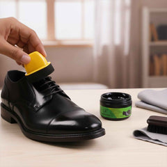 Black Shoe Polish Cream – Built-in Sponge for Easy Application