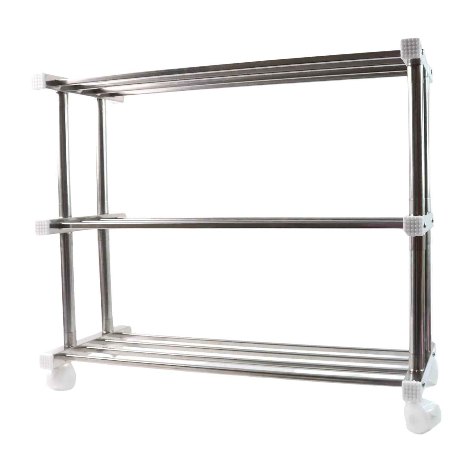 3-Layer Stainless Steel Shoe Rack – Durable & Space-Saving Organizer