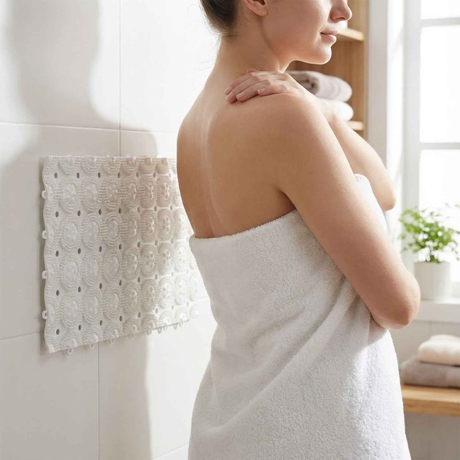 Bathroom Massage Mat – Anti-Slip Safety with Suction Cups (4-Pack)