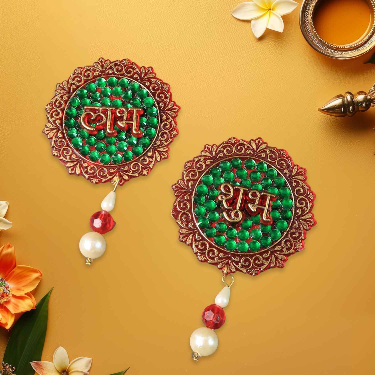 Shubh Labh Decorative Door Hanging – Beaded Festival Wall Décor Set