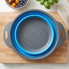 Foldable Silicone Strainer – Space-Saving Kitchen Drainer with Handles