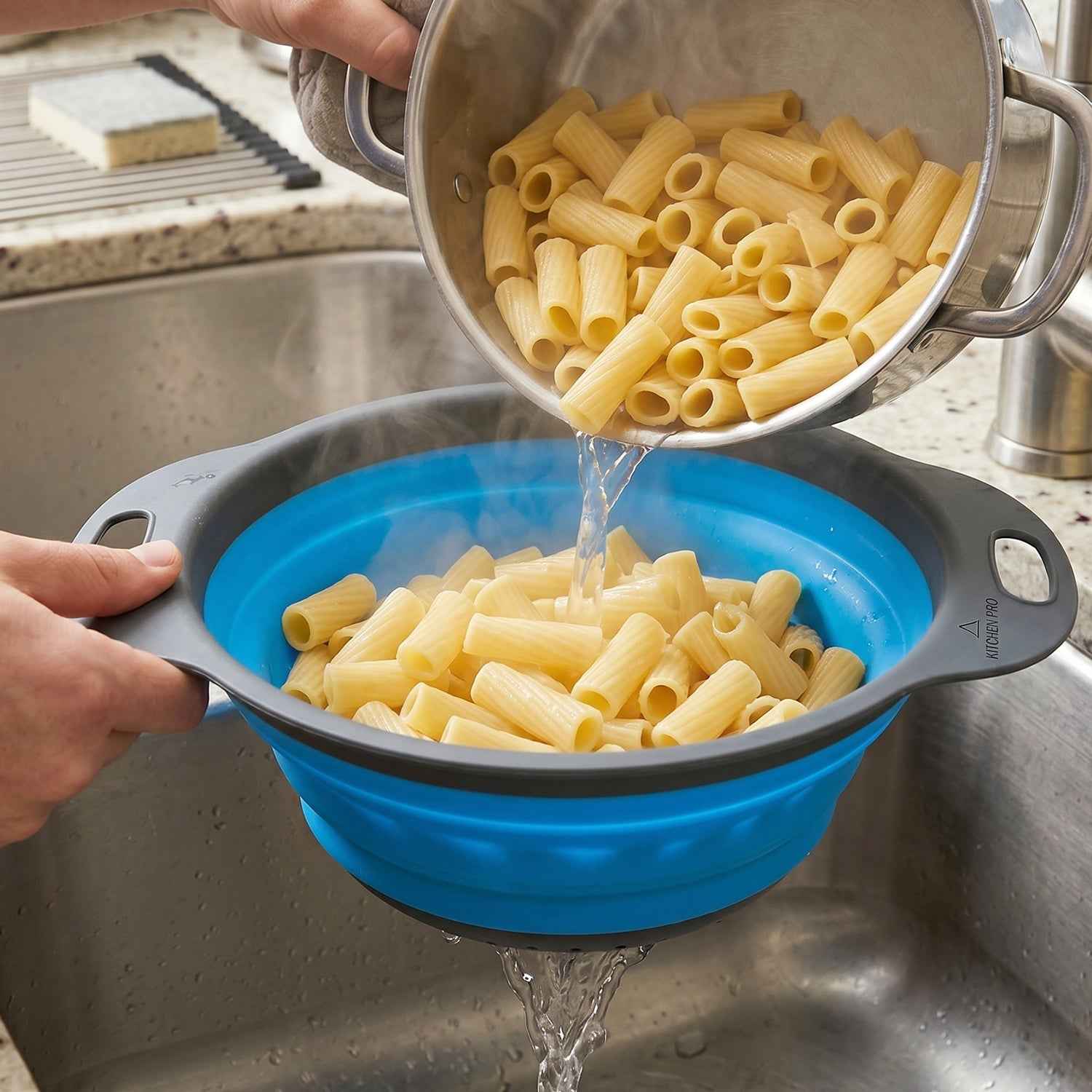 Silicone Collapsible Strainer – Space-Saving Kitchen Tool for Easy Draining