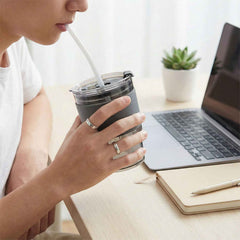 Plastic Tumbler with Lid – 400ml Reusable, Clear & Leak-Proof