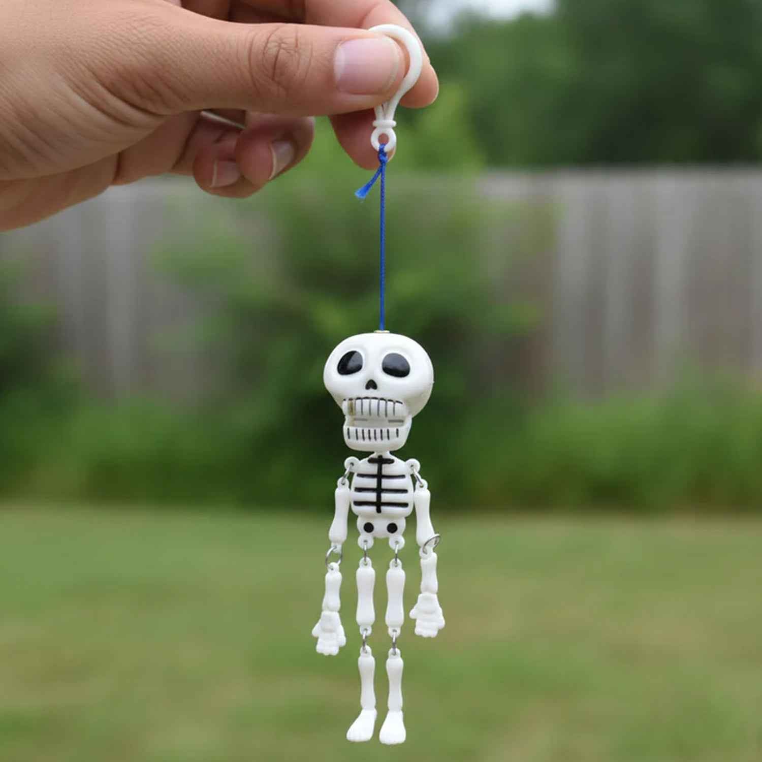 Skeleton Doll Keychain – Movable Skeleton with Metal Hook for Bag & Keys
