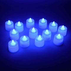 Blue LED Tea Light Candles – 24 Pc Flameless Decorative Lights