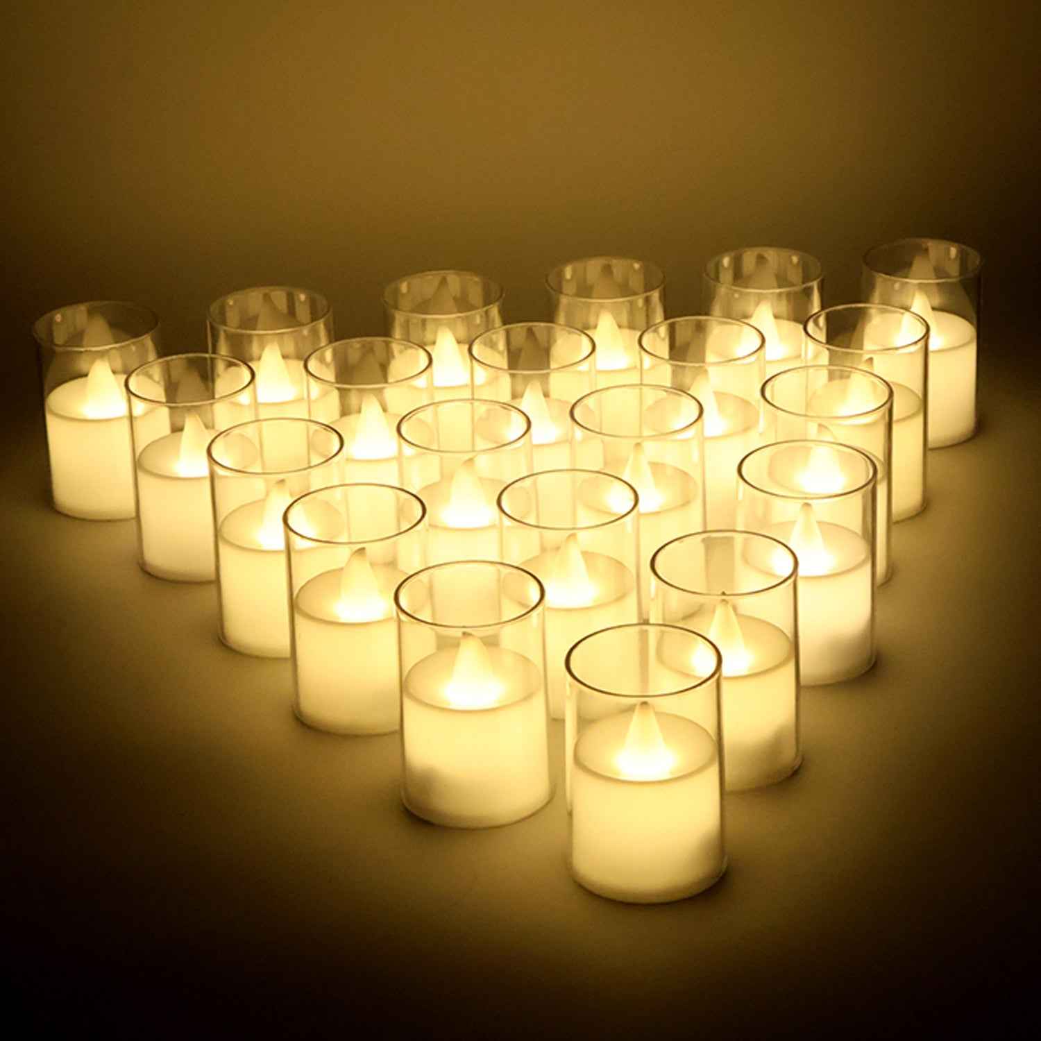 LED Tealight Candles – Set of 24 Flameless Smokeless Lights