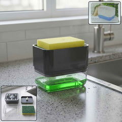 Soap Dispenser with Sponge Holder Ð Space-saving Kitchen Organizer