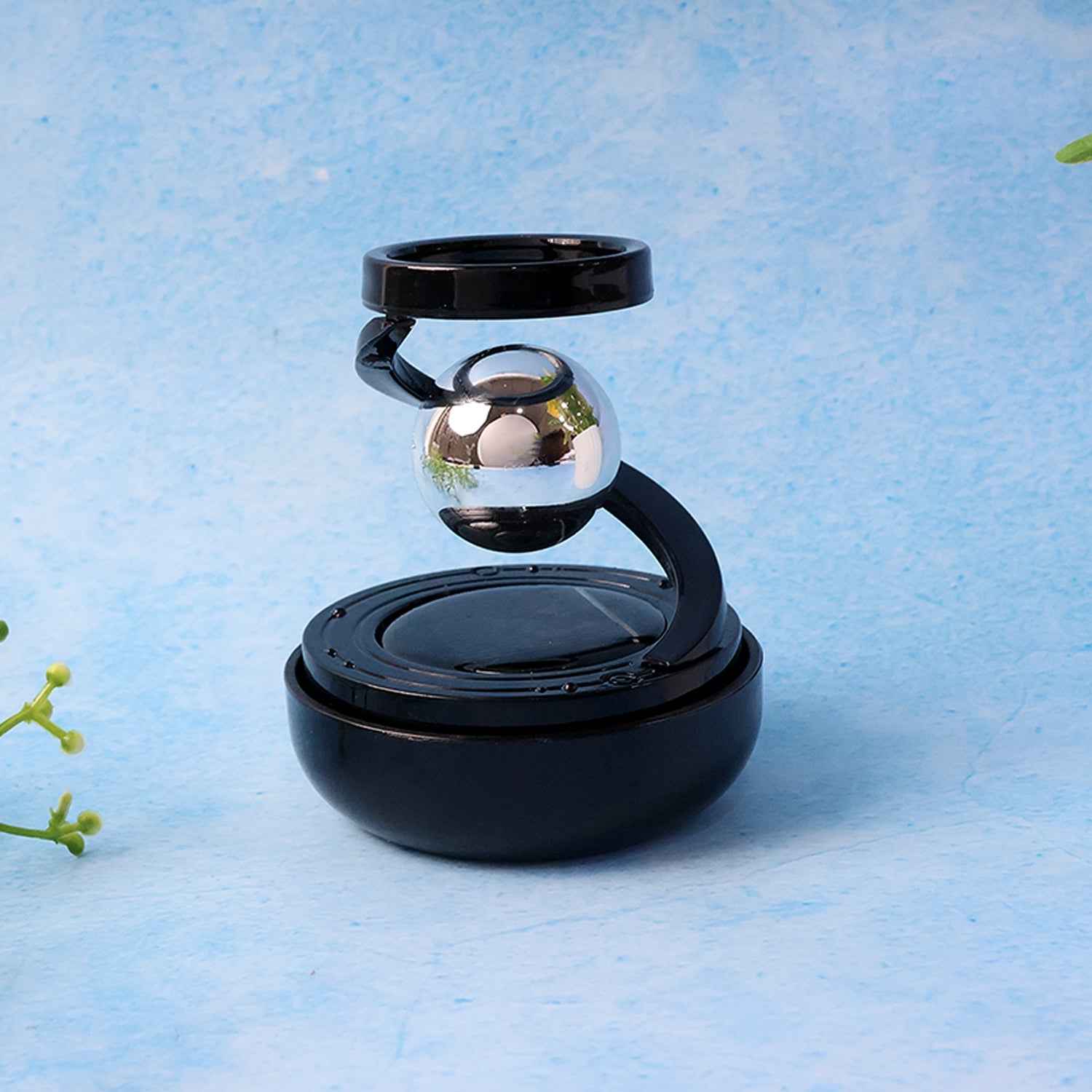 Solar-Powered Car Air Freshener – Rotating Galaxy Orb Design