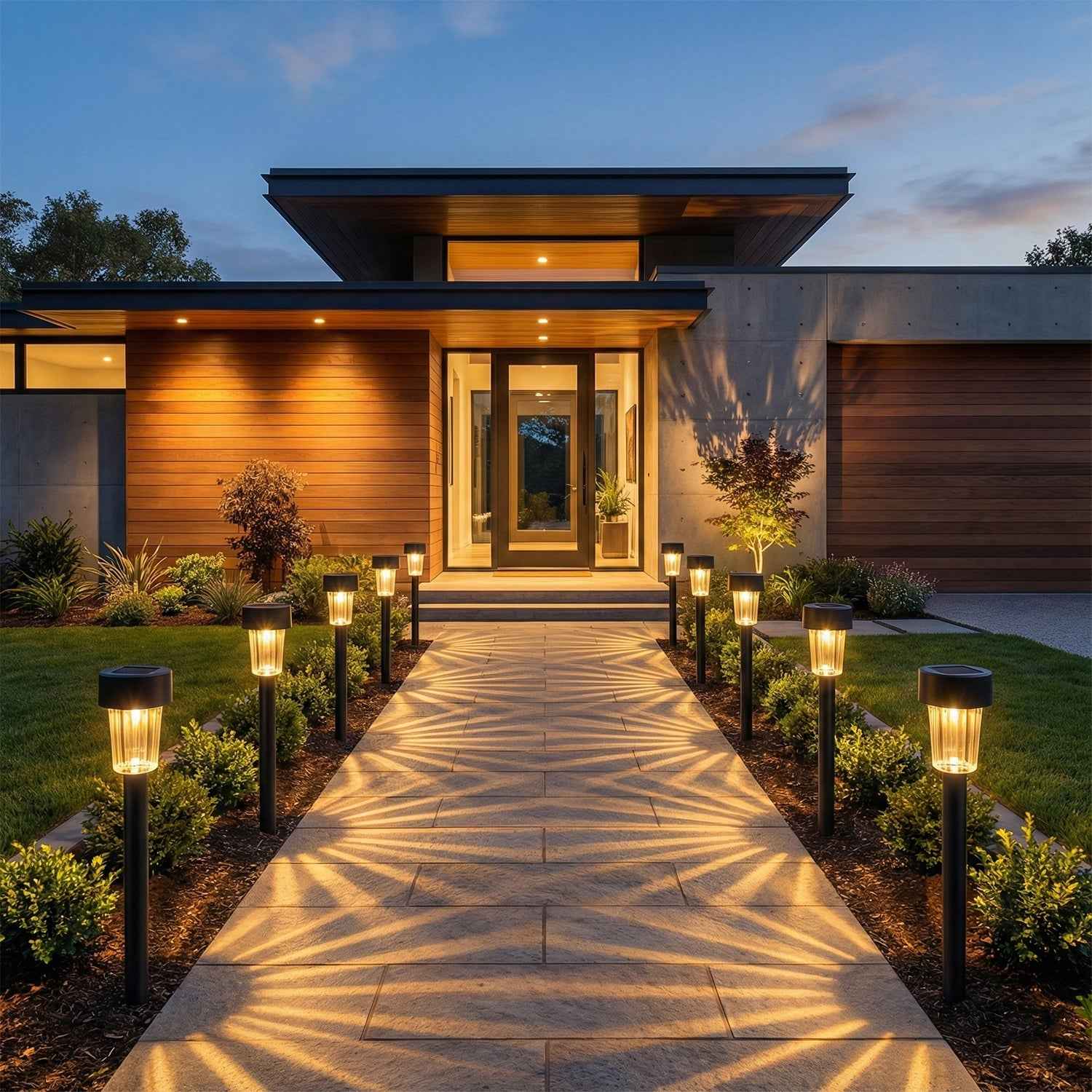 Solar Powered Lawn Pathway Lights – Energy Efficient Garden Set