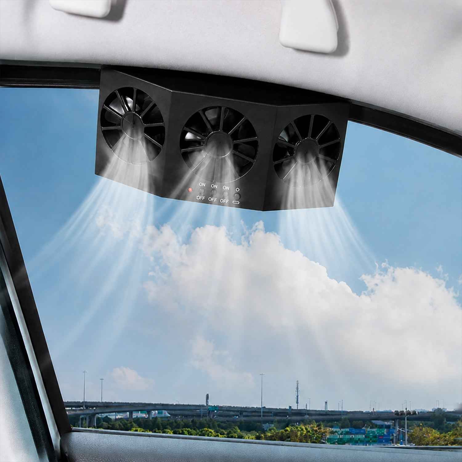 Solar Powered Car Window Ventilation Fan Ð Triple Fan Cooling System
