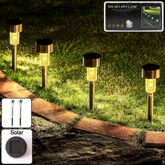 Solar Lawn Lamp Set – Eco-Friendly Stainless Steel Outdoor Lights