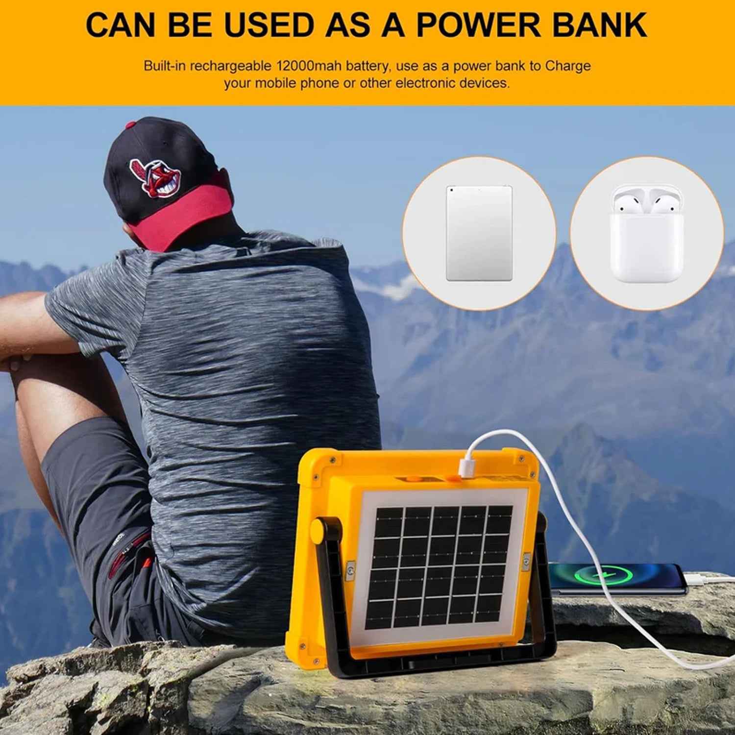 High Power Solar LED Flood Light – Rechargeable Outdoor Security