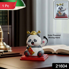 Solar Powered Moving Hand Panda Showpiece – Cute Waving Desk Decor