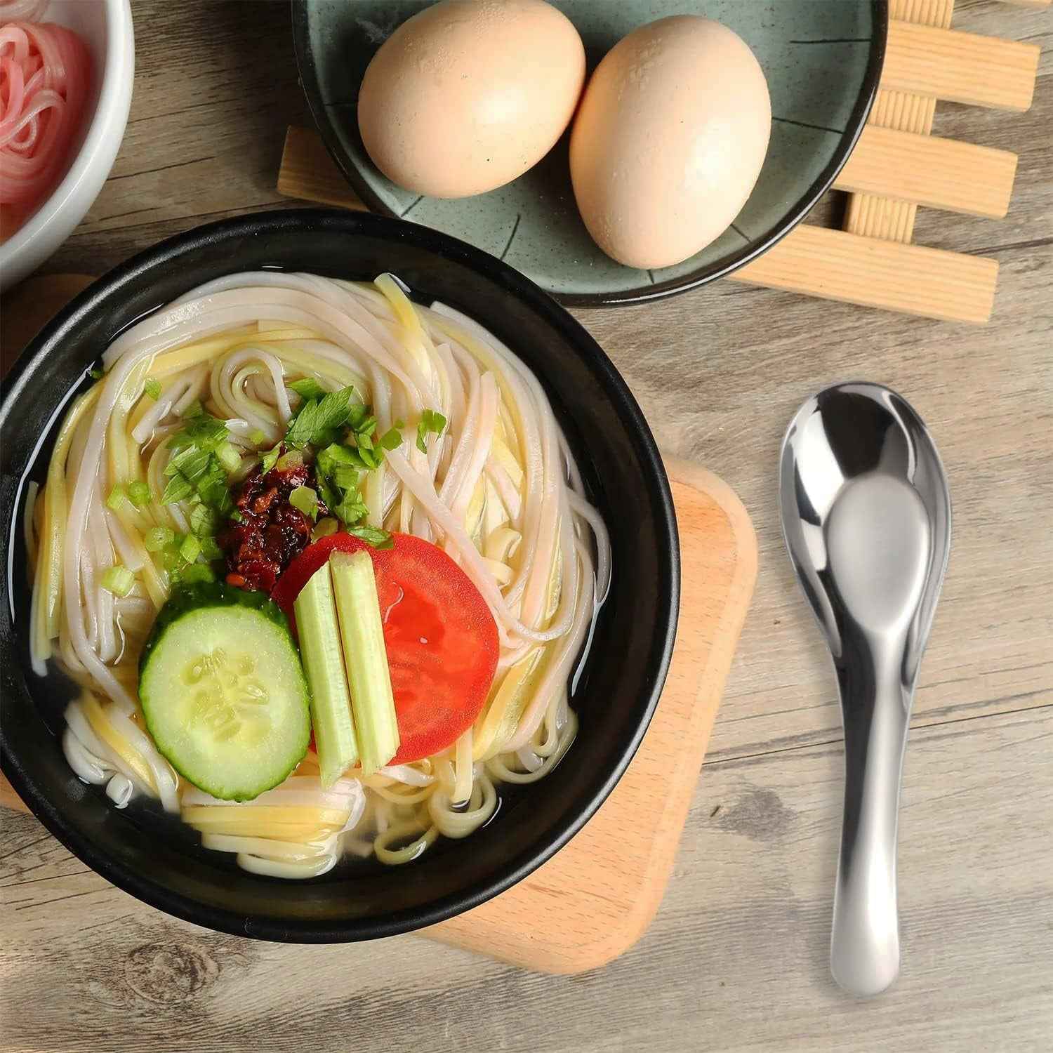 Stainless Steel Soup Spoon Set – Heavy Duty 6-Piece Dining Spoons