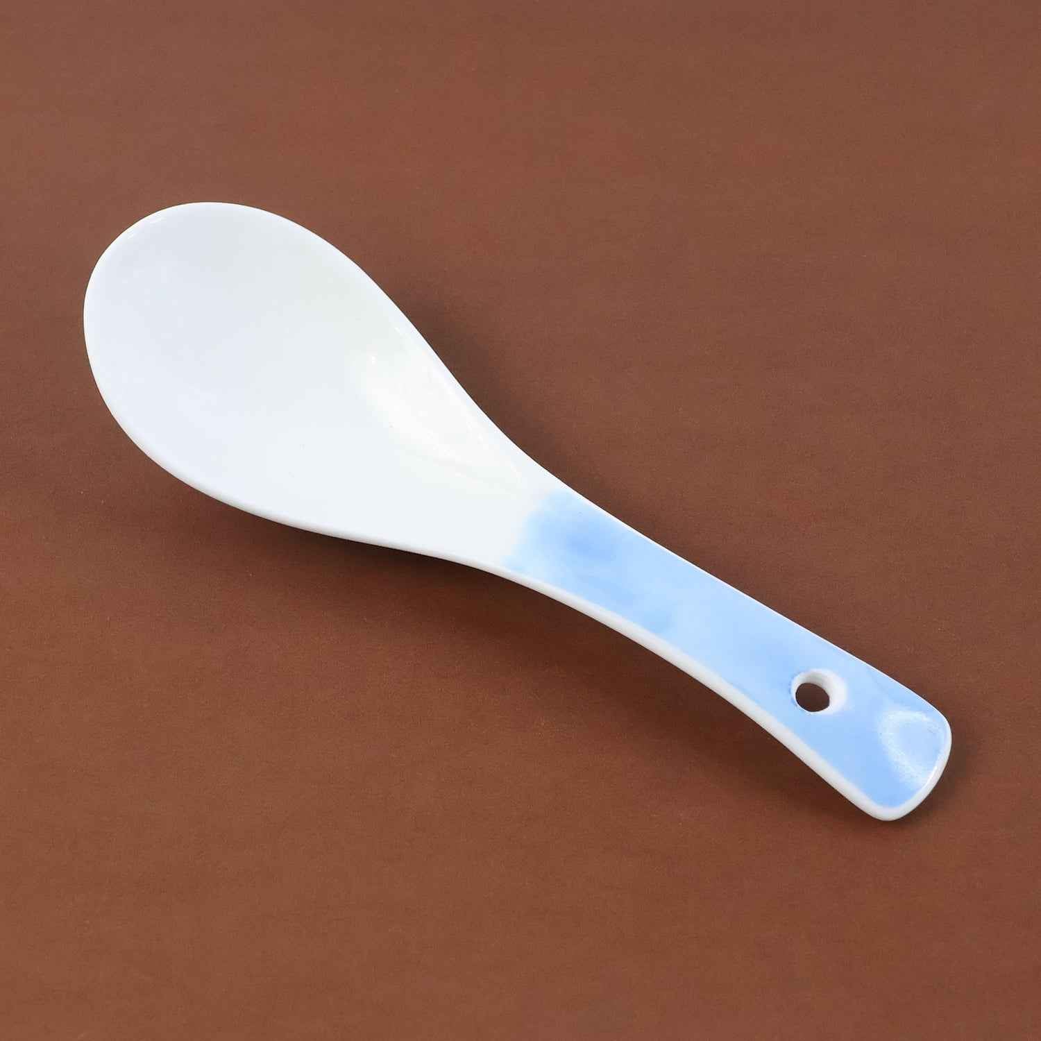 Ceramic Serving Spoon – Heat-Resistant 14 cm Ladle for Soups & Curries