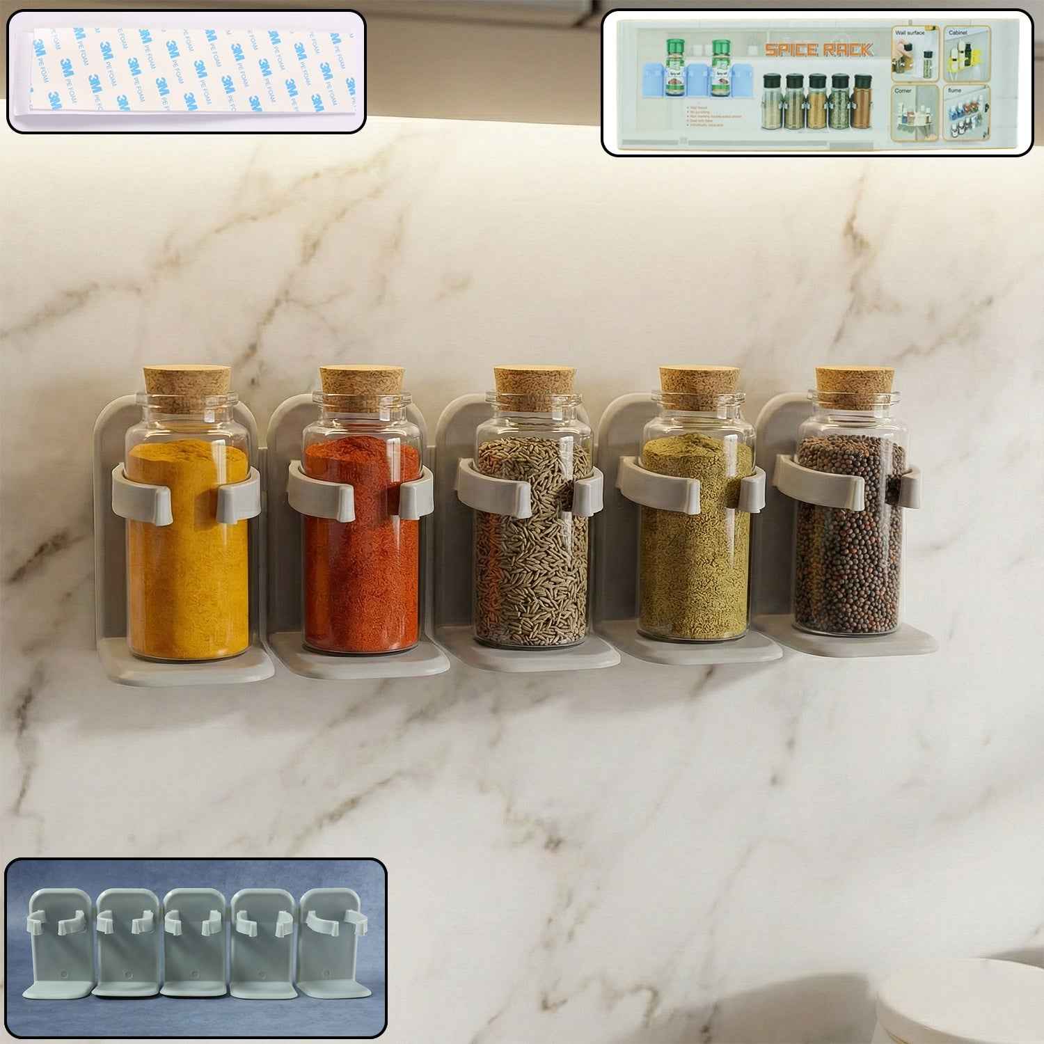 Wall Mounted Spice Rack Organizer – Space-Saving Kitchen Storage