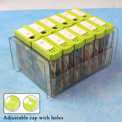 Transparent Spice Rack with Stand – 12-Piece Modular Set