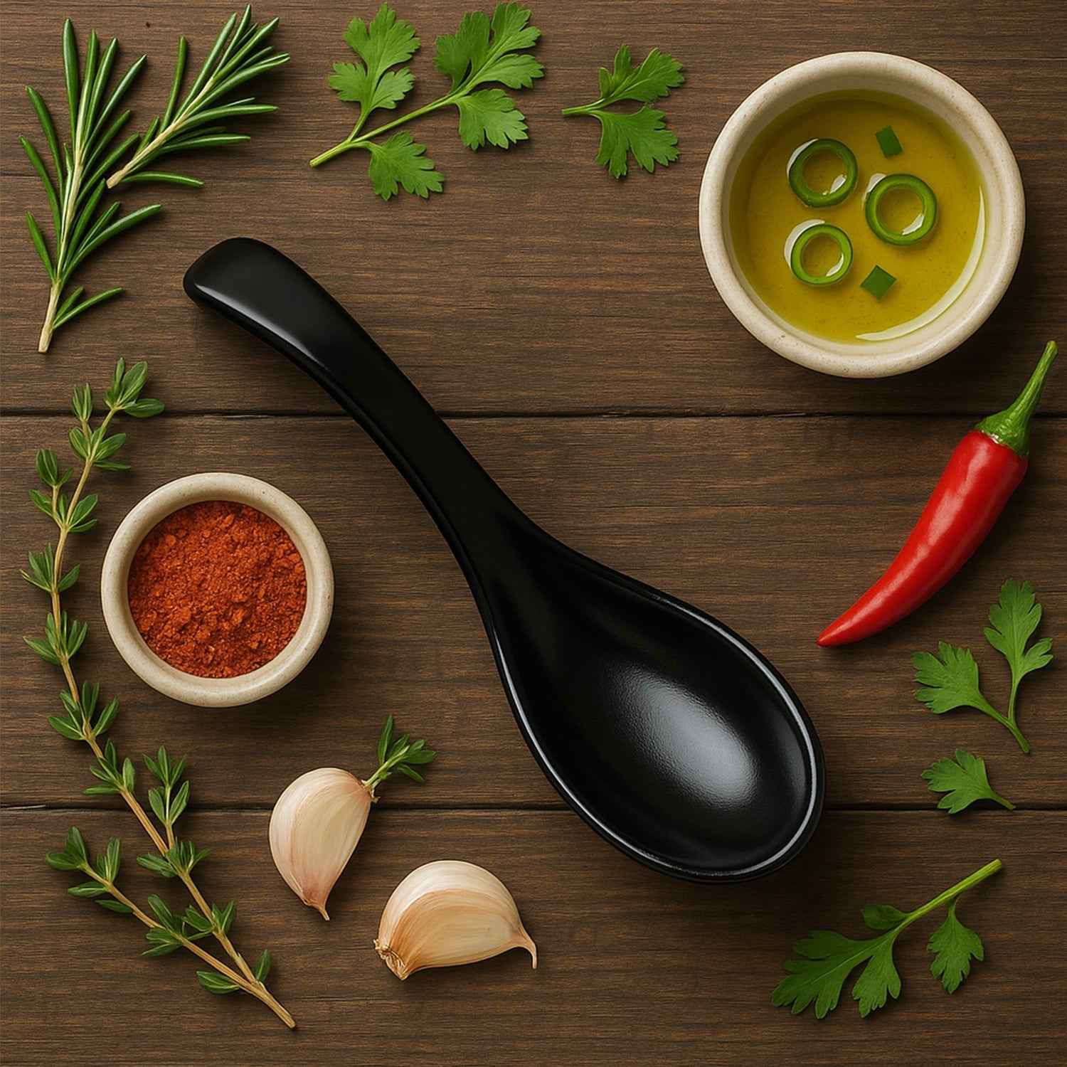 Plastic Soup Spoon – Deep Bowl with Ergonomic Grip, Black