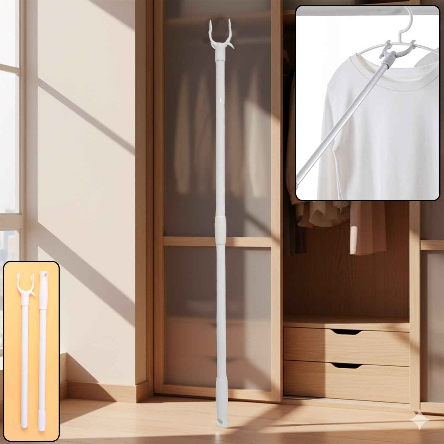 Long Reach Clothes Hook Rod Ð 86 cm for Easy Access