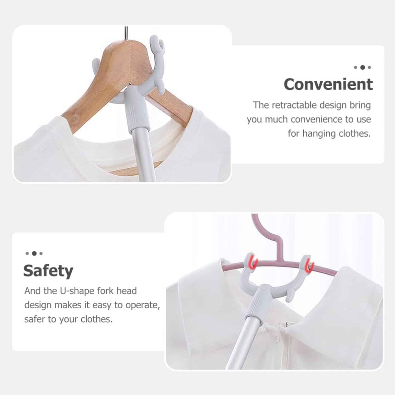 Long Reach Clothes Hook Rod Ð 86 cm for Easy Access