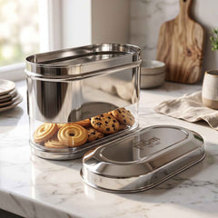 Stainless Steel Oval Canister Ð Airtight Food Storage for Freshness