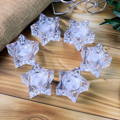 Star-Shaped LED Candles – Flameless Battery-Operated Set of 6