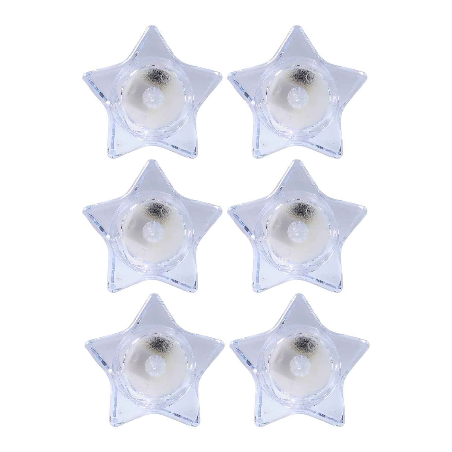 Star-Shaped LED Candles – Flameless Battery-Operated Set of 6