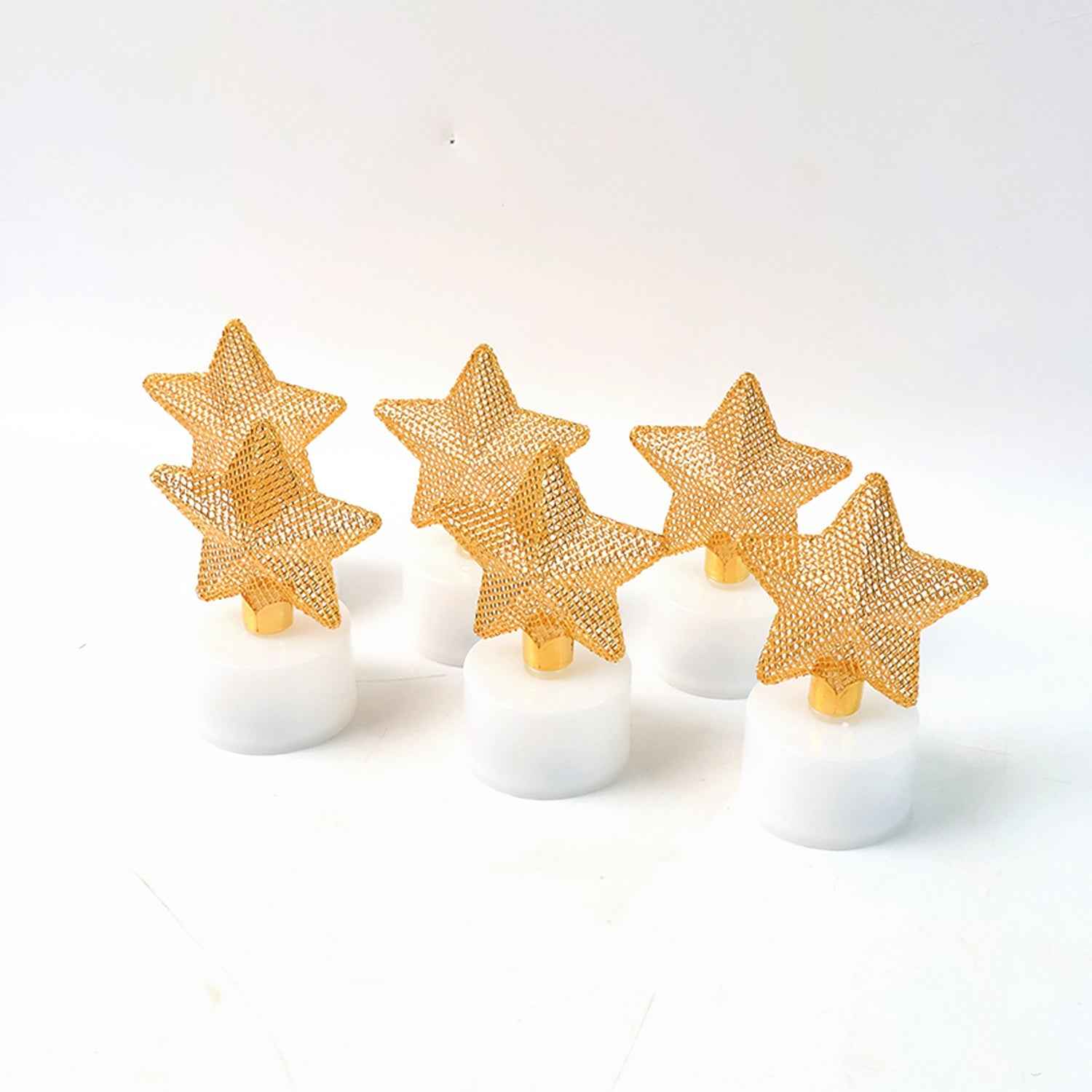 LED Star Candles – Set of 6 Flameless Decorative Tealights