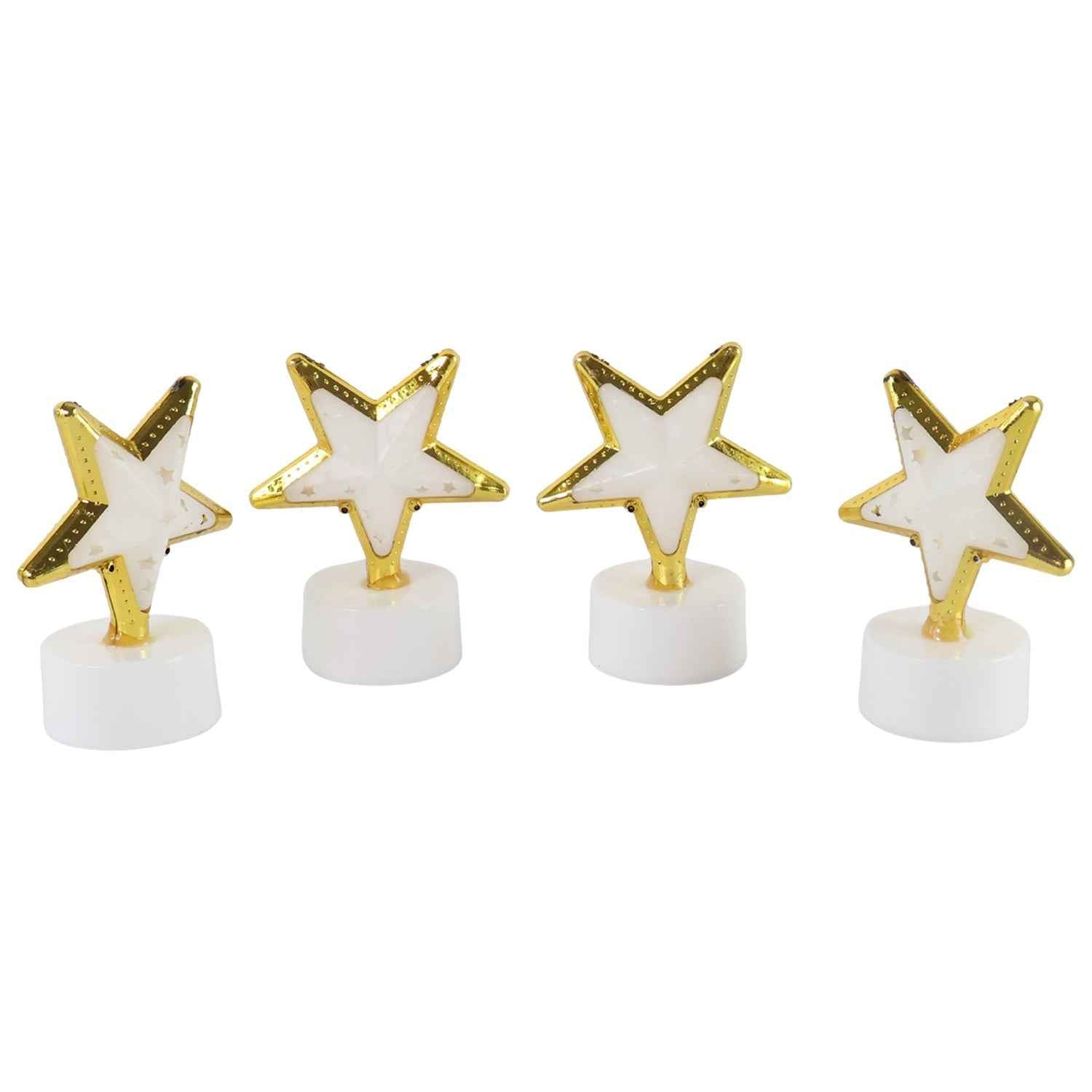 Star Shaped Flameless LED Candles – Set of 4 for Home Decor