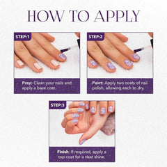 Purple Dazzle Glitter Nail Paint – Quick-Dry Sparkling Shine