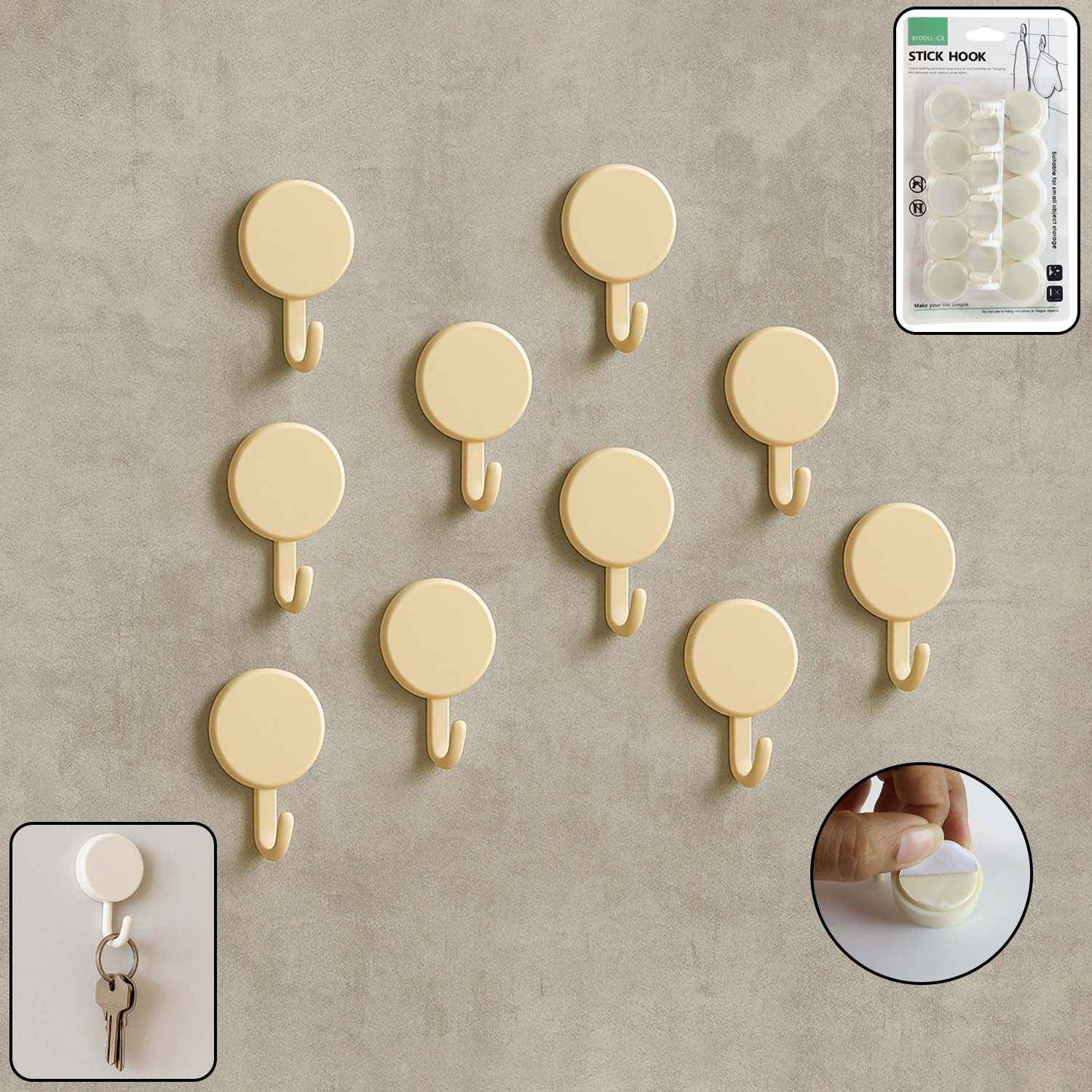 Self Adhesive Wall Hooks – No Drill, Strong Hold 10 Pack