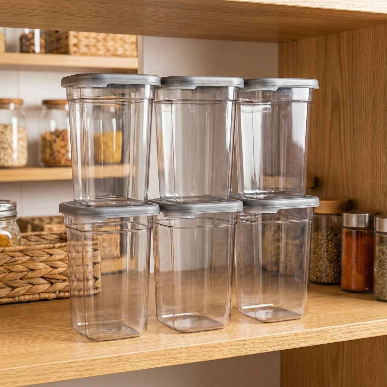 Kitchen Storage Containers – Airtight 6 Pc Set, 1200 ML Each