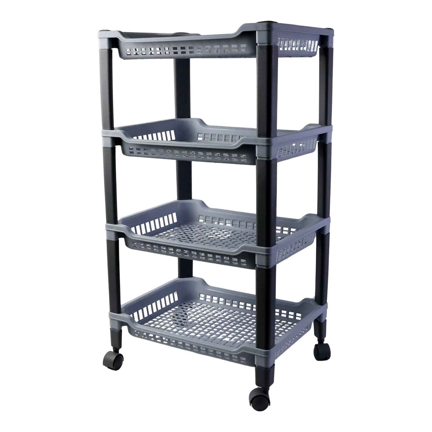 Plastic Storage Rack – 4-Layer Ventilated Multipurpose Organizer