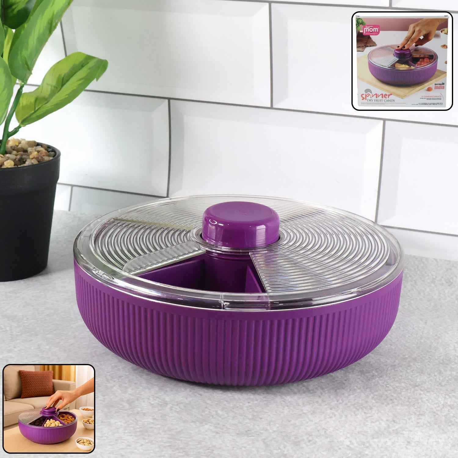 Rotating Dry Fruit Storage Container – Multipurpose Snack Organizer