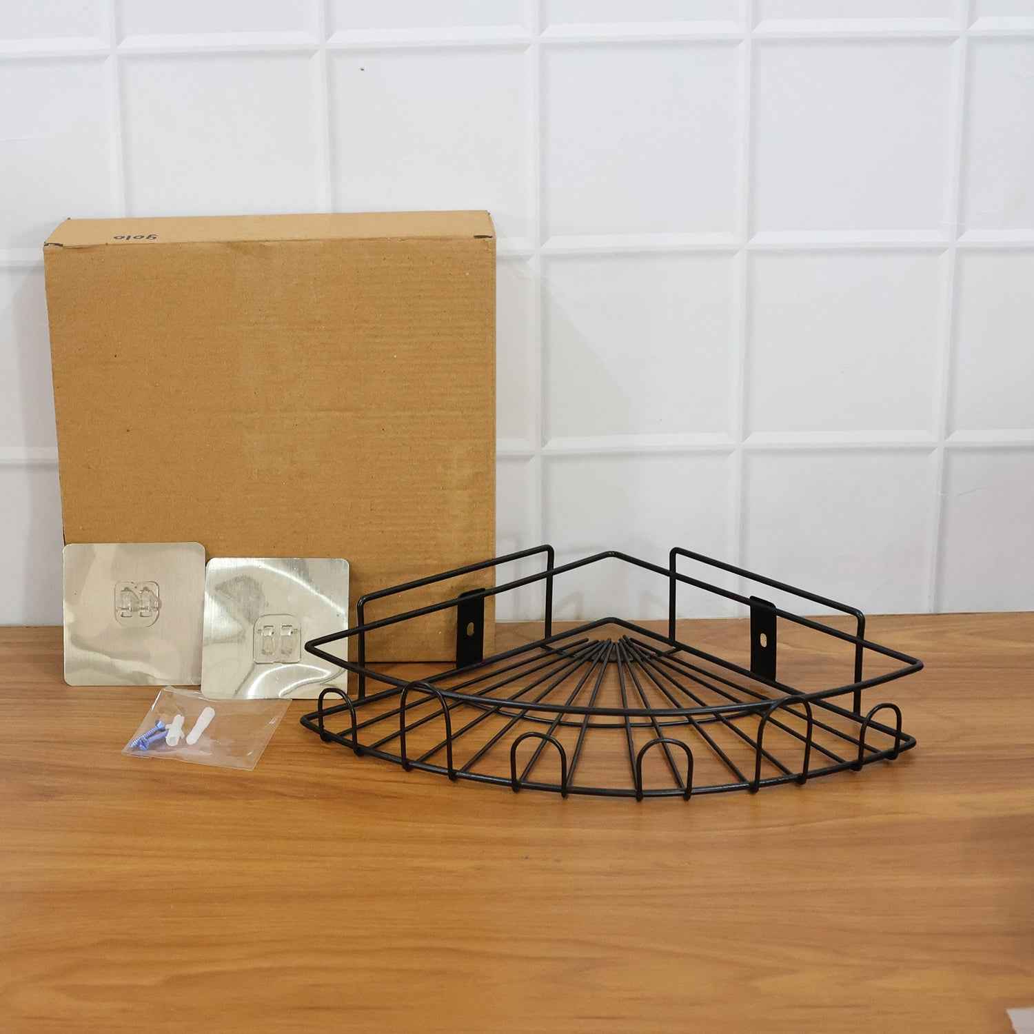 Wall-Mounted Corner Bathroom Storage Rack – Space-Saving Organizer