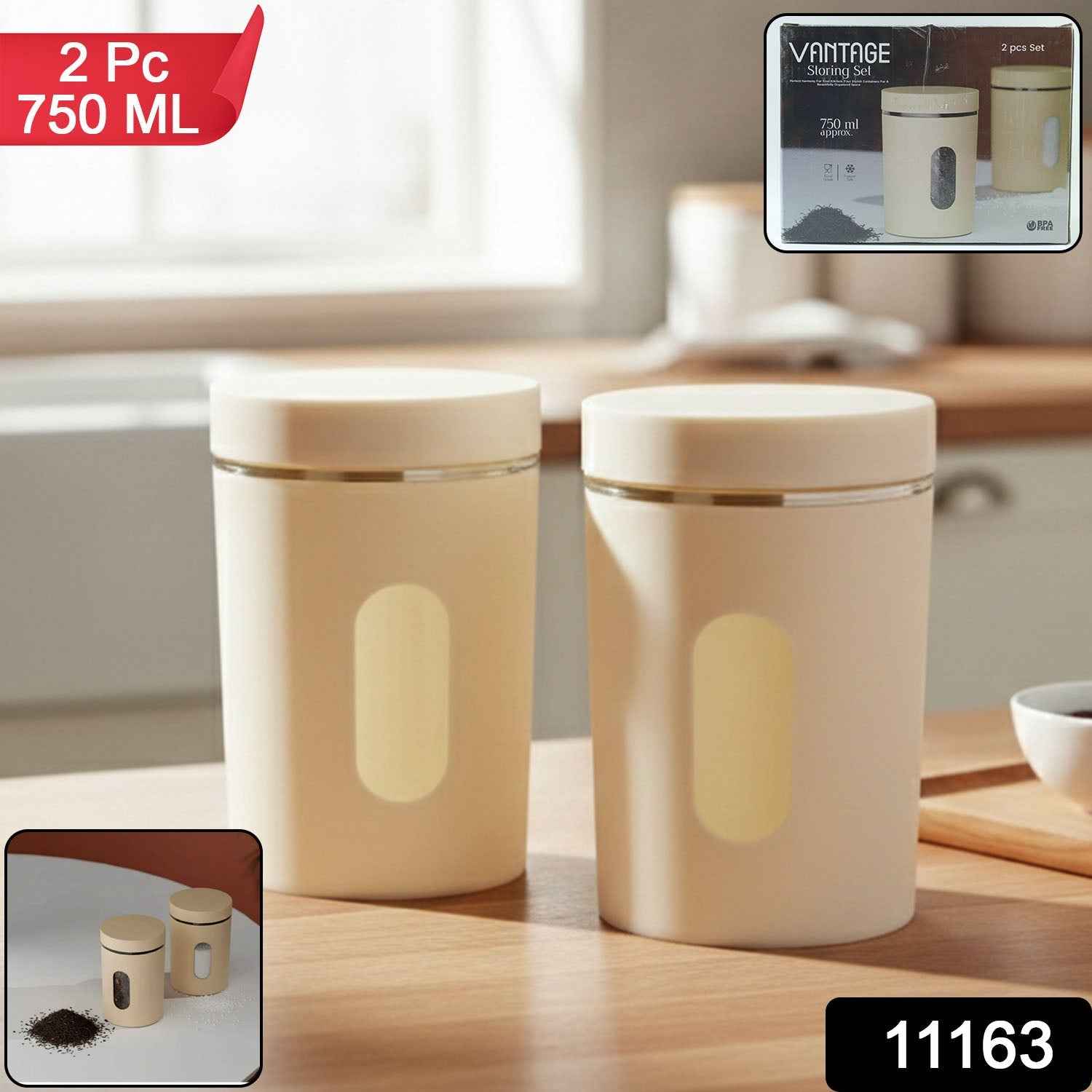 Kitchen Storage Container Set – Airtight 2-Pc 750 ML Set
