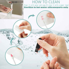 Reusable Silicone Cotton Swab Set with Mirror Case Washable Ear Buds (1 Set)